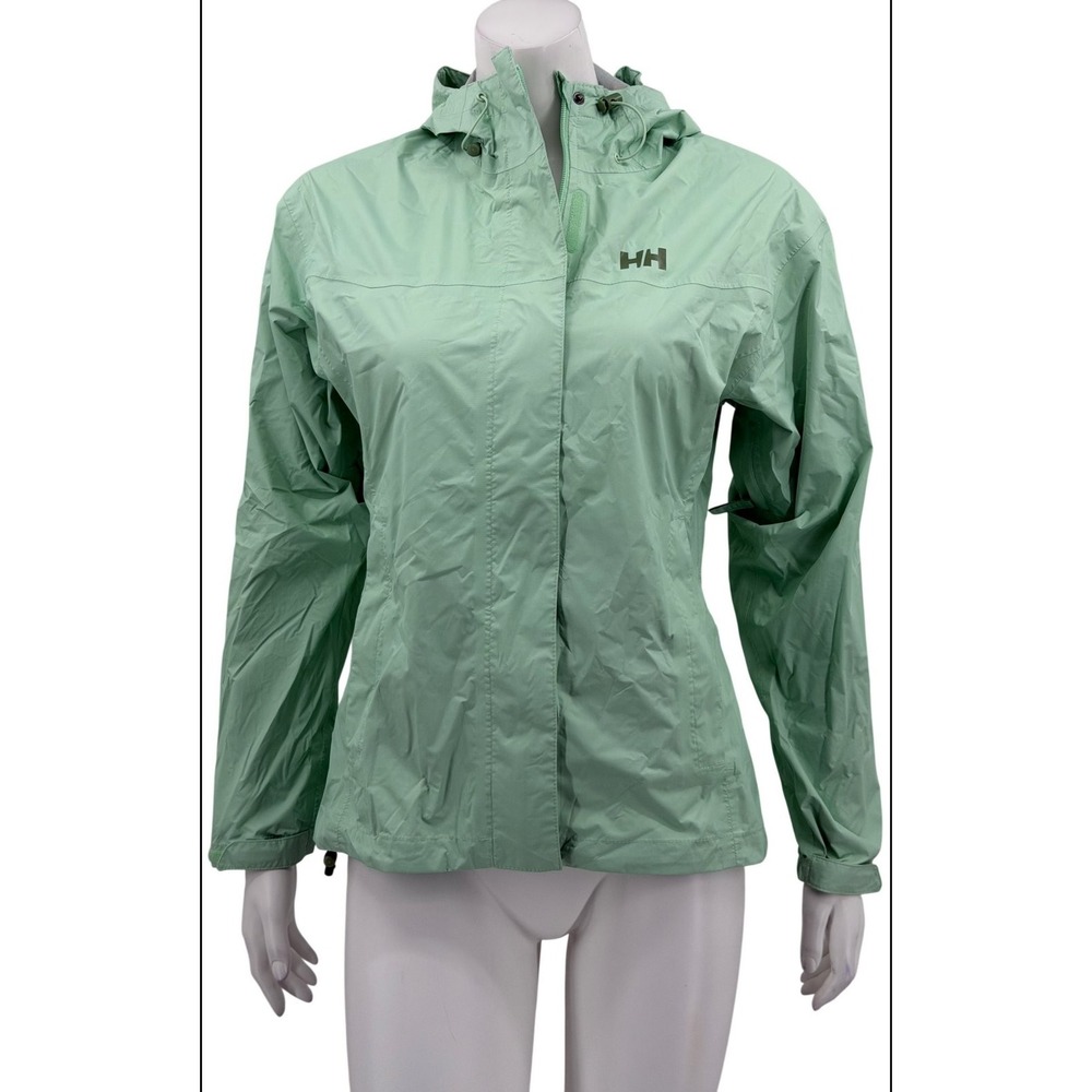 Helly Hansen Jacket Womens Small Green Loke Shell Hooded Windbreaker Outdoors
